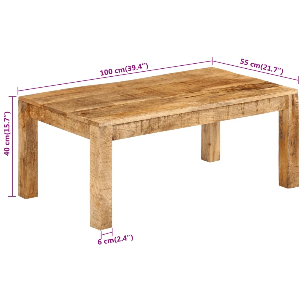 Tavolino da Salotto-Tavolino da soggiorno-Tavolo 100x55x40 cm in Legno Massello di Mango