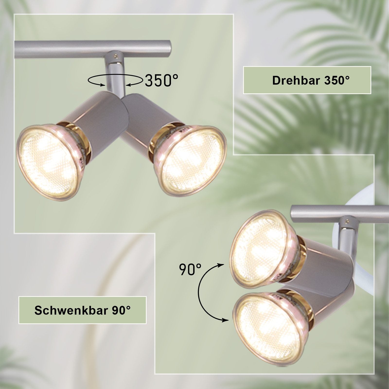 ZMH Faretto da soffitto 4 fiamme GU10 moderni per corridoio con lampadine incluse