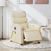 Poltrona Reclinabile Massaggiante Elettrica Crema in Tessuto 3203975