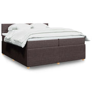 Giroletto a Molle con Materasso Marrone Scuro 200x200cm Tessuto 3287566
