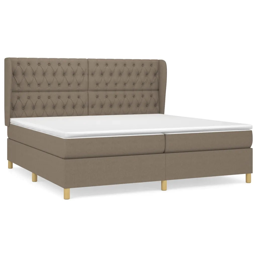 Giroletto a Molle con Materasso Tortora 200x200 cm in Tessuto 3128793