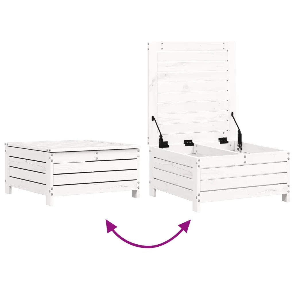 Set Divani da Giardino 7 pz Bianco in Legno Massello di Pino 3250949