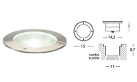 Faretti Led Esterno Calpestabile Incasso Pavimento Giardino Segnapasso Acciaio Diametro e Wattaggio: Ø 15 - 7 W