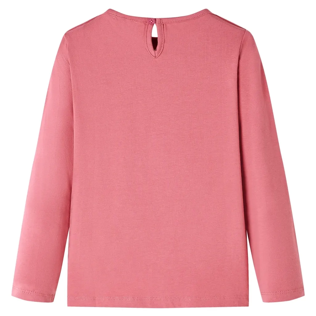 Maglietta da Bambina a Maniche Lunghe Rosa Antico 116 13811
