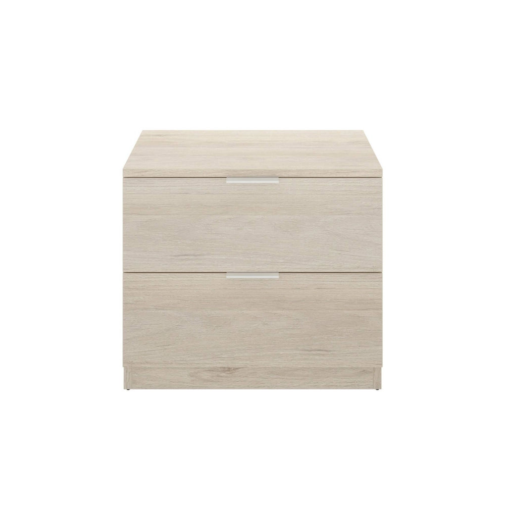Comodino Banyan, Comò basso, Tavolino da notte, Mensola da letto, 50x34 h46 cm, Rovere