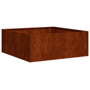 Fioriera | Cassetta per fiori | Vaso Arrugginita 80x80x30 cm in Acciaio Corten