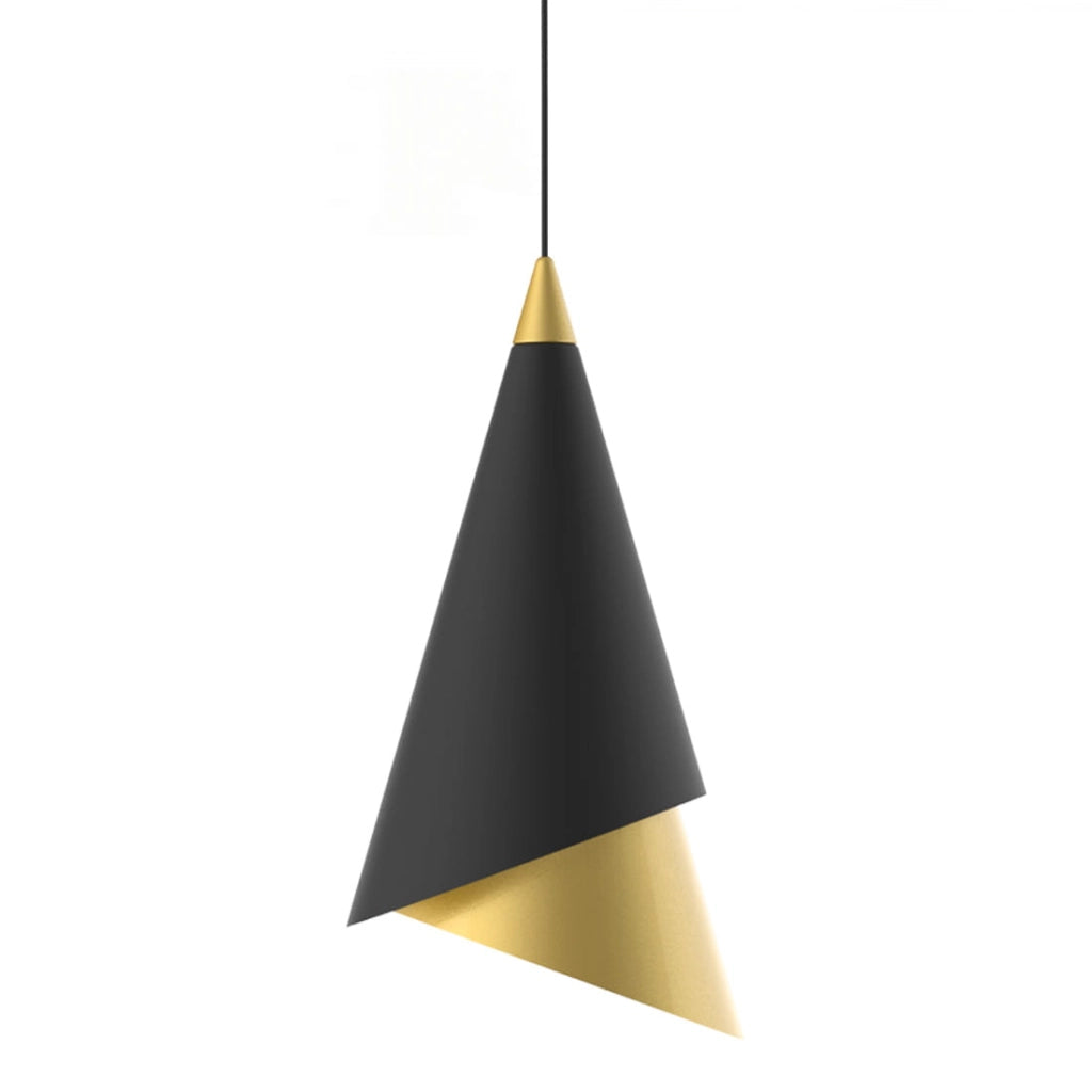 Lampada a sospensione Italux Raalto LED nera oro 25cm