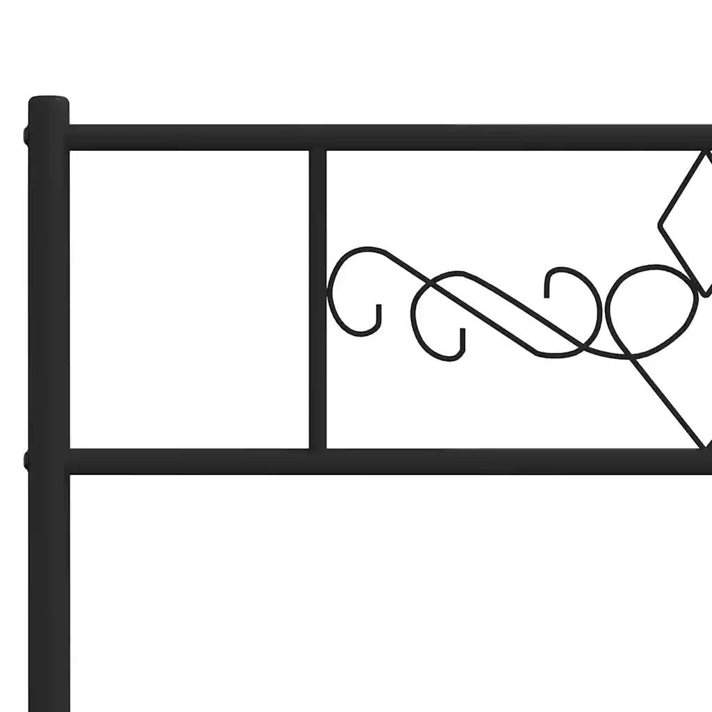 Giroletto con Testiera-Struttura Letto con testiera in Metallo Nero 193x203 cm 344913