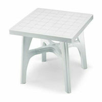 Tavolino Esterno Resina Tavolo Giardino Plastica Verde Bianco Scab 80x80 Colore: Bianco