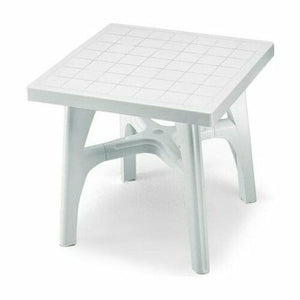 Tavolino Esterno Resina Tavolo Giardino Plastica Verde Bianco Scab 80x80 Colore: Bianco