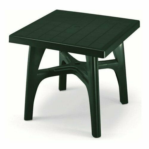 Tavolino Esterno Resina Tavolo Giardino Plastica Verde Bianco Scab 80x80 Colore: Verde