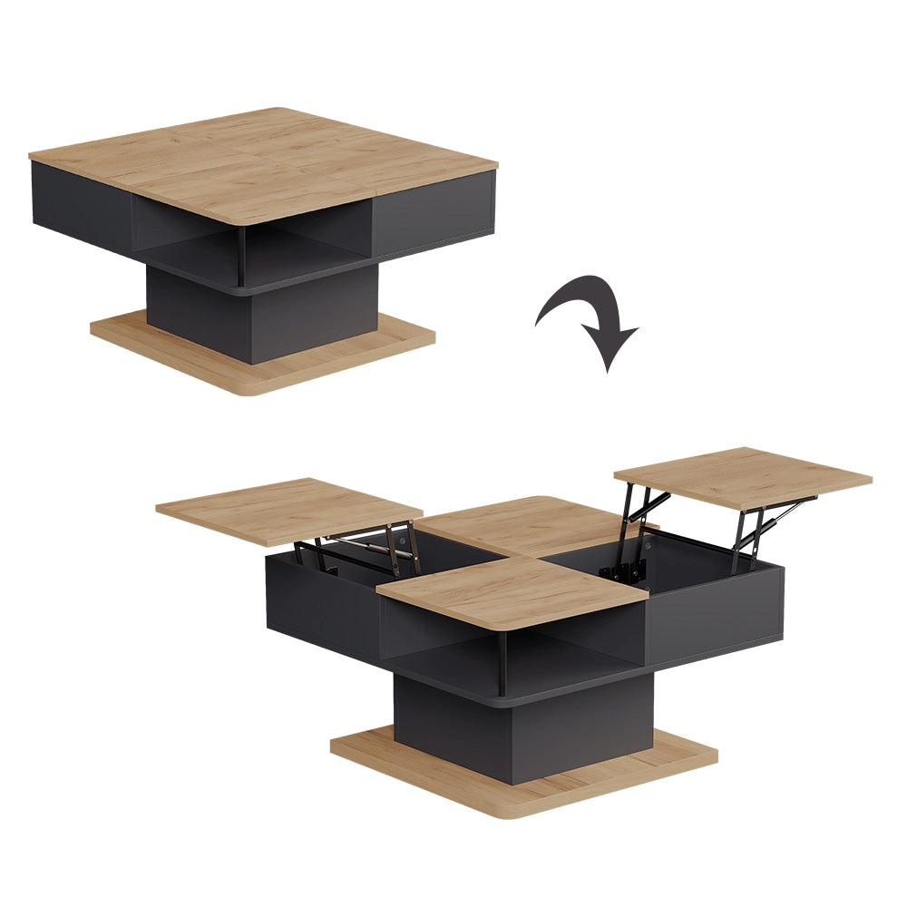 Vicco tavolino soggiorno Antracite 80 x 45 cm con vani portaoggetti