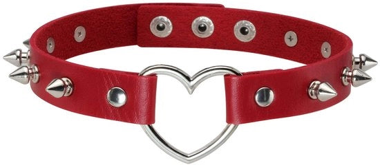 Collare Punk con Cuore in PU Pelle con Dadi Accenti - Ideale per Feste - Vari Stili