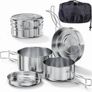 Set di cucina per campeggio - pentola leggera e servizio - 4 pezzi