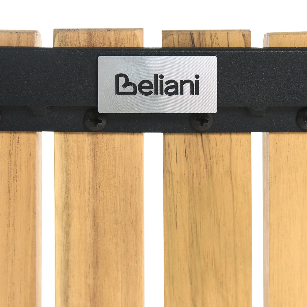 Set da giardino composto da 2 sedie in legno di acacia laminato, struttura in acciaio, stile moderno, marrone chiaro