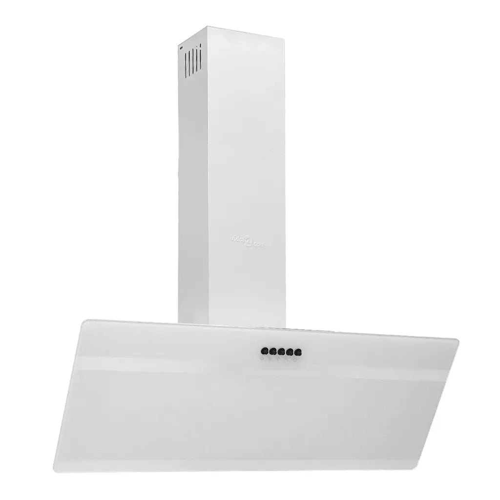 Cappa a Parete 90 cm in Acciaio e Vetro Temperato Bianco 51670