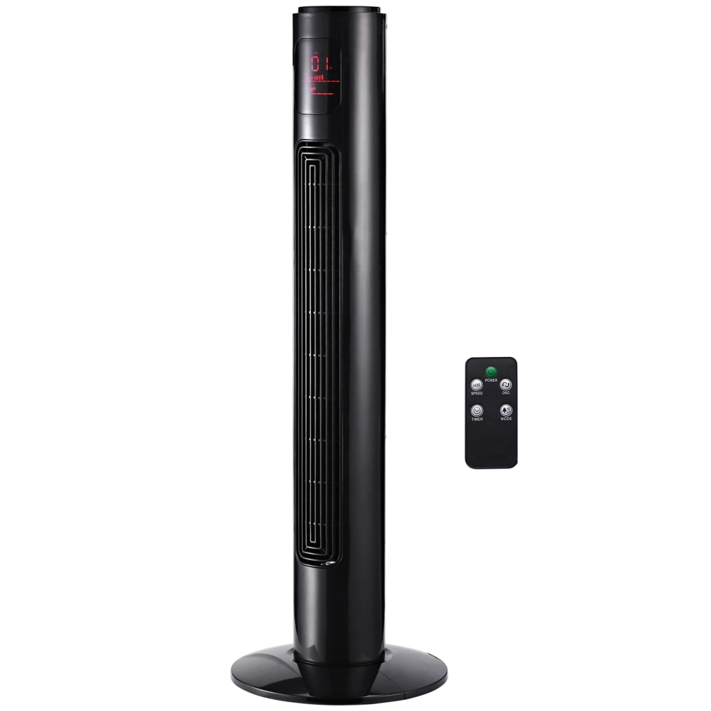Ventilatore a Torre Oscillante con Telecomando ¨C zephmum ¨C Nero 32x32x96 cm