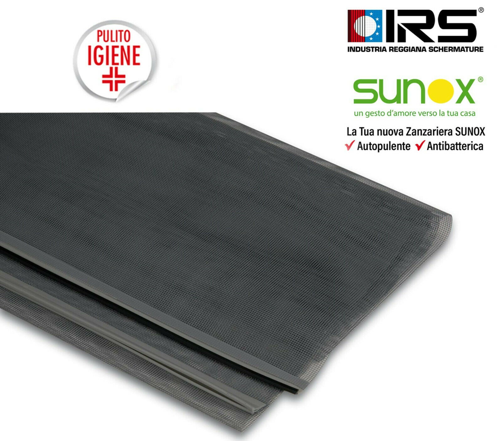 Rete Ricambio Zanzariera Finestra Verticale Avvolgibile Antibatterica Sunox IRS Dimensione: 140 x 250 cm