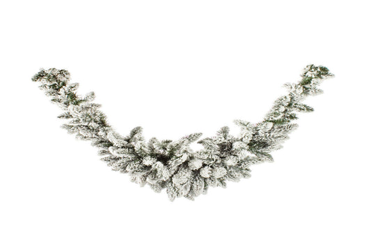 Festone Natalizio Innevato per Porta Ghirlanda di Natale con Neve Bizzotto Dimensione: 120 cm