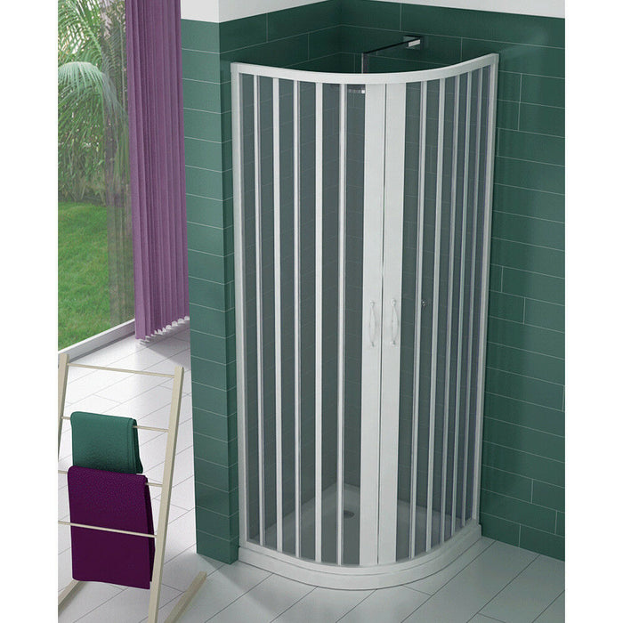 Box doccia Semicircolare PVC cabina Soffietto Misura Riducibile 80x80 90x90 Dimensioni: 90 x 90