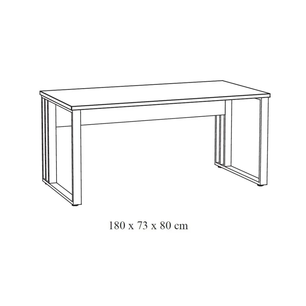 Scrivania professionale YUKON – 180 cm quercia chiara e nera – Grande scrivania in metallo dal design
