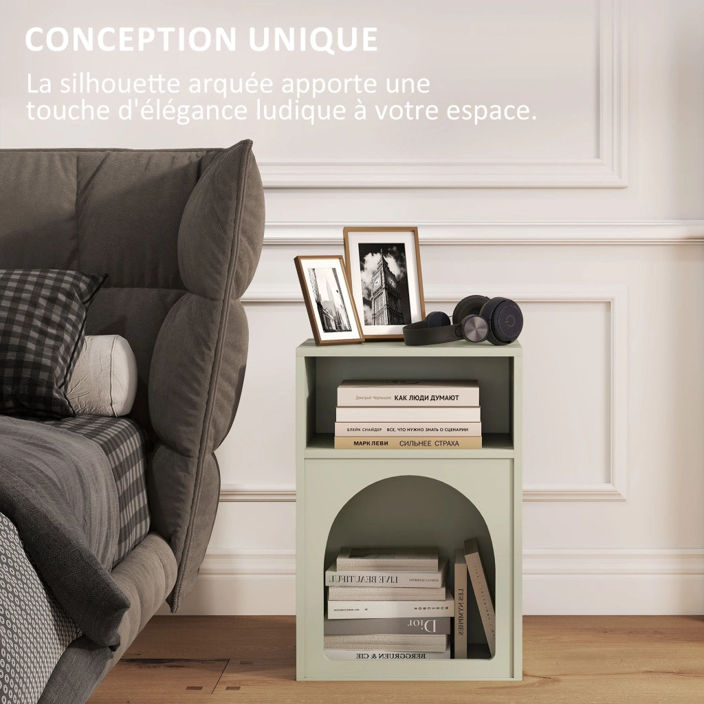 Comodino con ripiani aperti ¨C zephmum ¨C verde chiaro 40x30x60