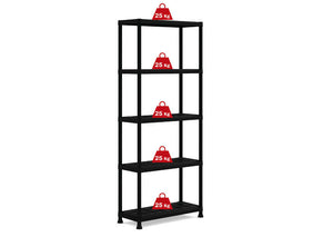 Scaffale in Plastica 5 Ripiani Componibile 32 x 75 x 176 cm