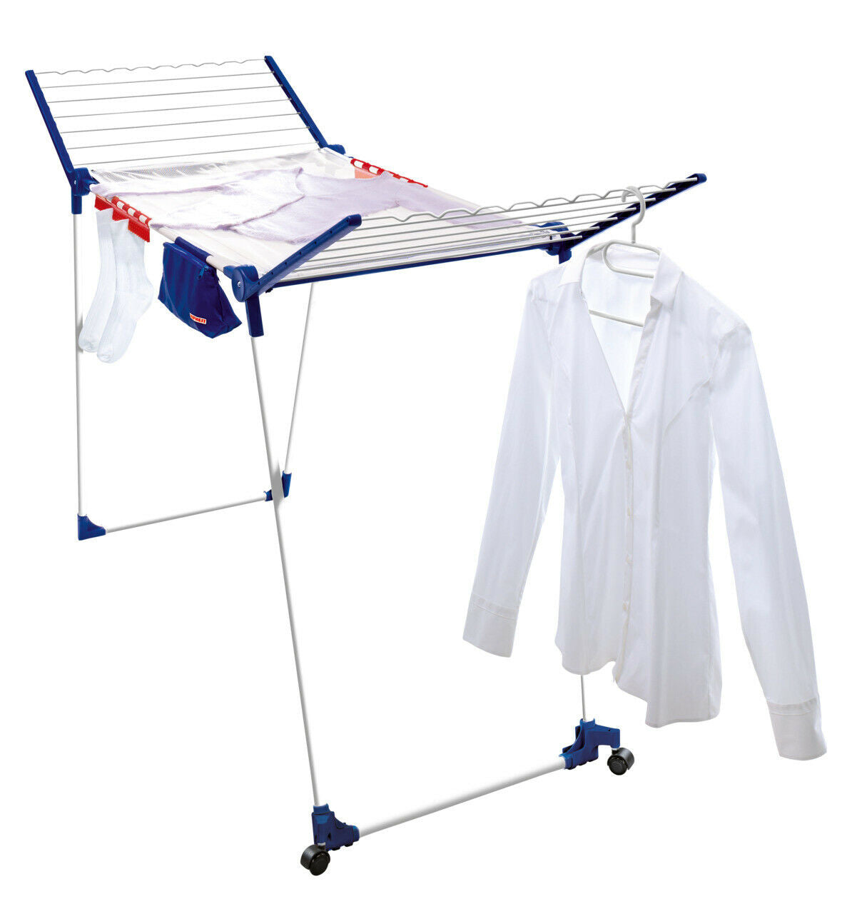 Stendibiancheria con Ruote 5 Supporti Stendipanni Stendino Pegasus 200 Leifheit