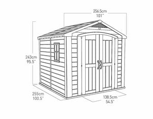 Keter Casetta da Giardino in Resina Factor 8 x 8 Box Capanno da Esterno
