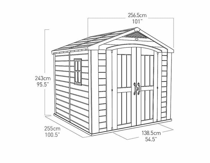 Keter Casetta da Giardino in Resina Factor 8 x 8 Box Capanno da Esterno