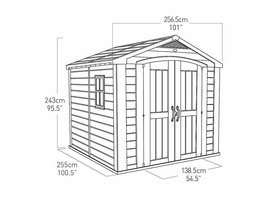 Keter Casetta da Giardino in Resina Factor 8 x 8 Box Capanno da Esterno