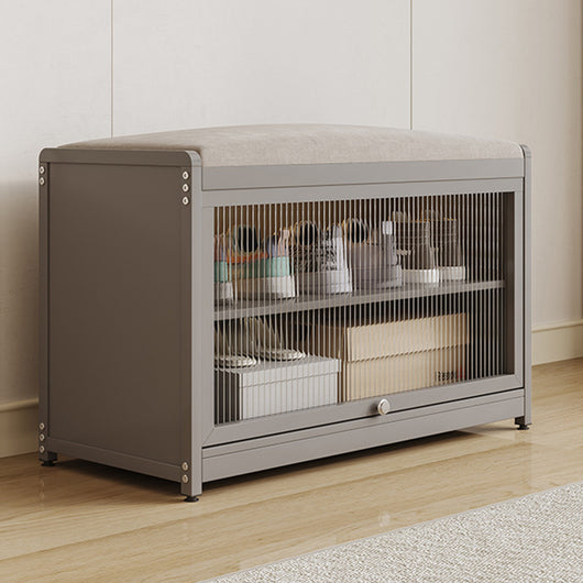 Scarpiera con Seduta Grigio 1 Anta Mobile Portascarpe Salvaspazio con 2 Ripiani