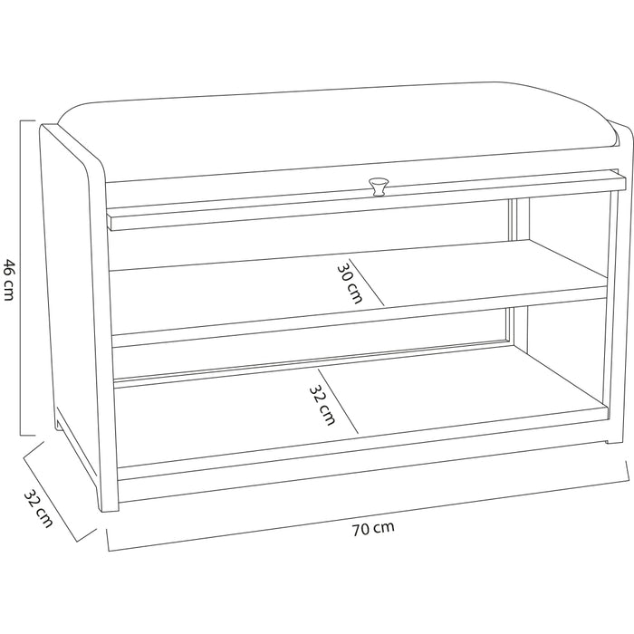 Scarpiera con Seduta Grigio 1 Anta Mobile Portascarpe Salvaspazio con 2 Ripiani