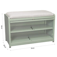 Scarpiera con Seduta Verde 1 Anta Mobile Portascarpe Salvaspazio con 2 Ripiani
