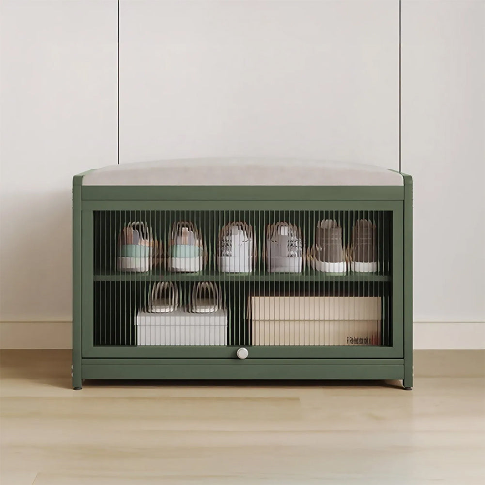 Scarpiera con Seduta Verde 1 Anta Mobile Portascarpe Salvaspazio con 2 Ripiani