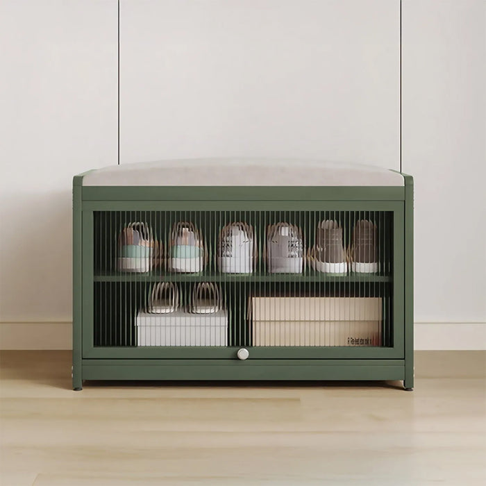 Scarpiera con Seduta Verde 1 Anta Mobile Portascarpe Salvaspazio con 2 Ripiani