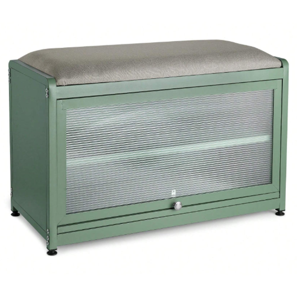 Scarpiera con Seduta Verde 1 Anta Mobile Portascarpe Salvaspazio con 2 Ripiani