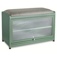 Scarpiera con Seduta Verde 1 Anta Mobile Portascarpe Salvaspazio con 2 Ripiani