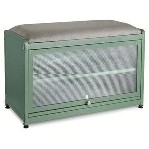 Scarpiera con Seduta Verde 1 Anta Mobile Portascarpe Salvaspazio con 2 Ripiani