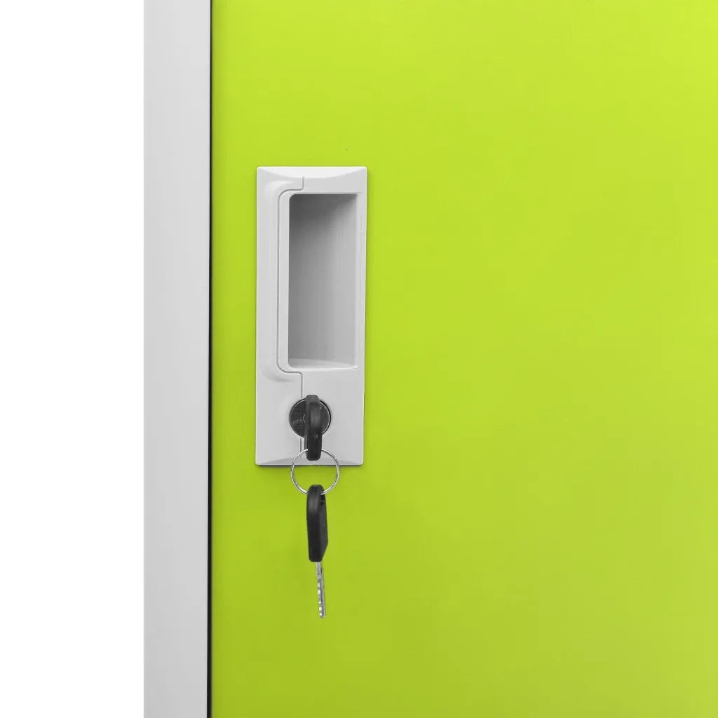 Armadietto a Chiave Grigio Chiaro e Verde 90x45x92,5 cm Acciaio