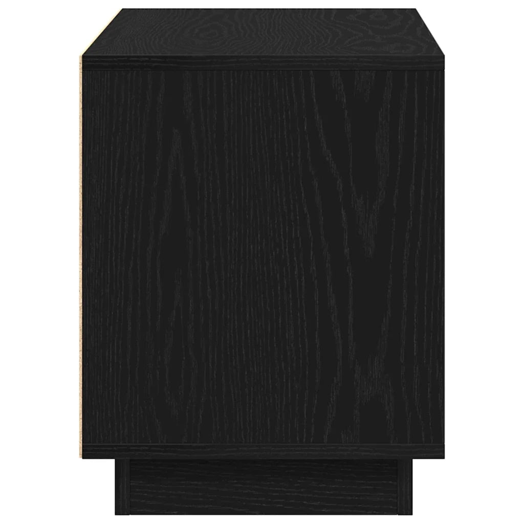 Mobile TV rettangolare moderno 80 x 35 x 45 cm pratico vano contenitore legno ingegnerizzato di rovere nero 02_0051816
