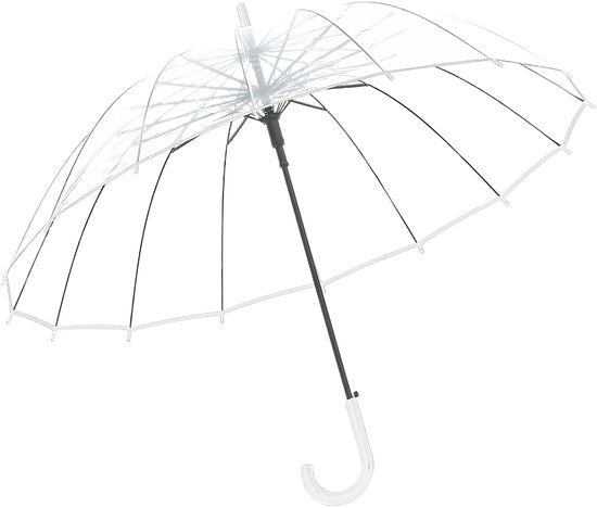 Parasole Transparente XXL per Matrimoni - Impermeabile al Vento - Apertura Automatica - Telaio in Fibra di Vetro - Dimensioni 120 x 97 cm - Design Eterno - Parasole con Arcobaleno