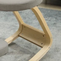 Sedia Inginocchiatoio con Movimento a Dondolo, in Tessuto e Legno di Betulla, 50x73x55 cm, Grigio