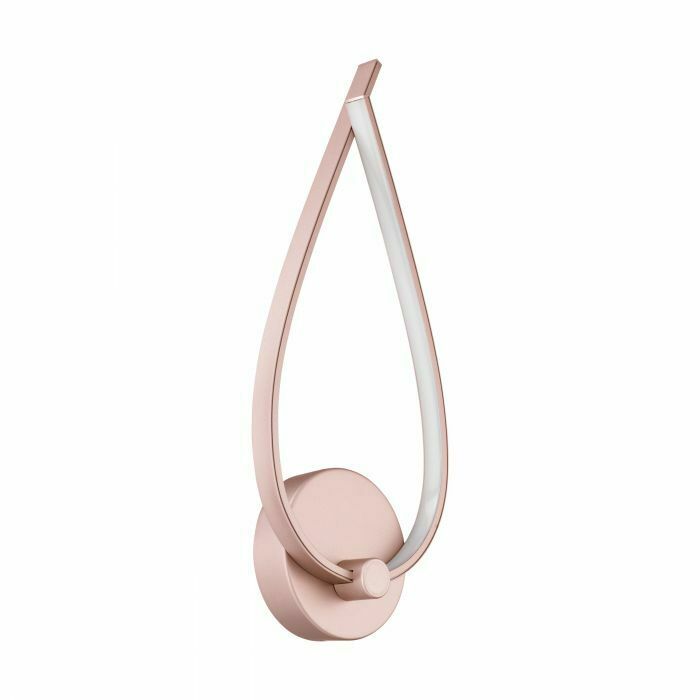Applique Led Interno Lampada a Parete Rotonda Alluminio Oro Rosa Lasana Eglo