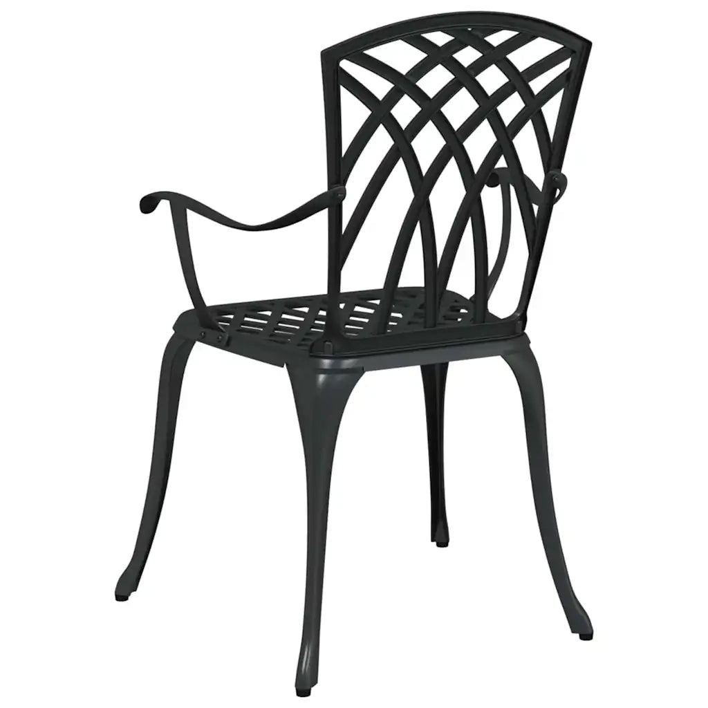 Sedia da Giardino 2 pcs Nero 53 x 51 x 88,5cm Alluminio 42002399