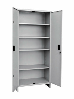 Armadio Tuttopiani Alto in Metallo a 2 Ante 4 Ripiani Pratiko