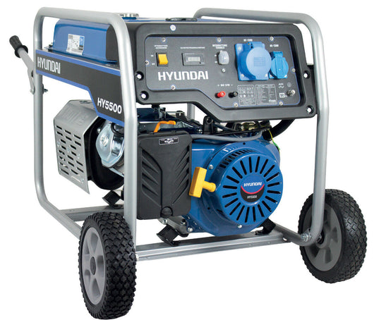 Generatore corrente carrellato Hyundai HY5500 - 13Hp - Potenza max 5.5Kw  - 28Lt