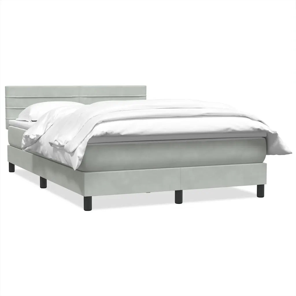 Giroletto a Molle con Materasso Grigio Chiaro 160x220cm Velluto 3316359