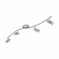 Lampada a binario 4 Faretti GU10 Led Plafoniera Nickel Cromo Interno Magnum EGLO