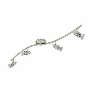 Lampada a binario 4 Faretti GU10 Led Plafoniera Nickel Cromo Interno Magnum EGLO